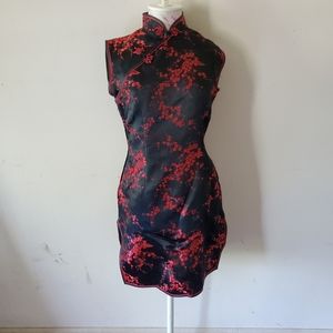 Black and red oriental style dress